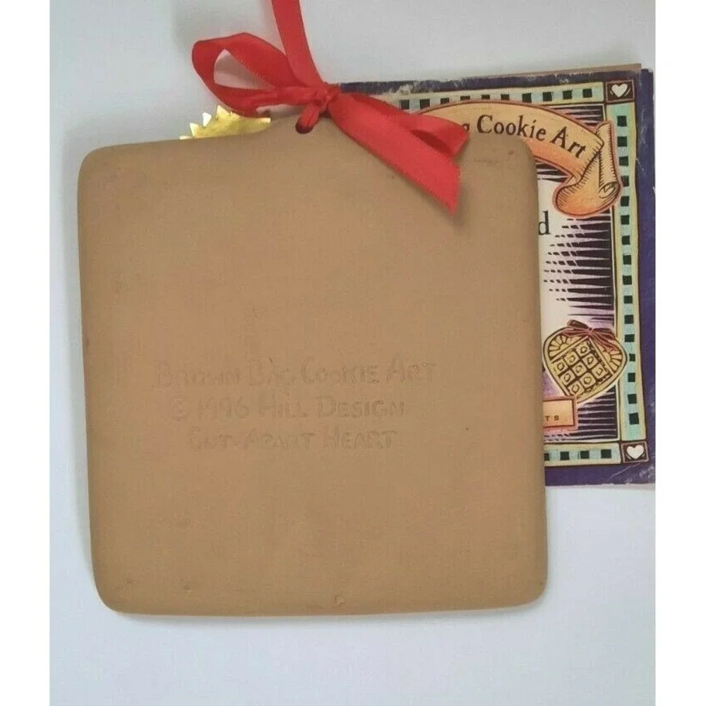 Vintage Brown Bag Cookie Art & Pampered Chef Stoneware Heart Cookie Mold Set